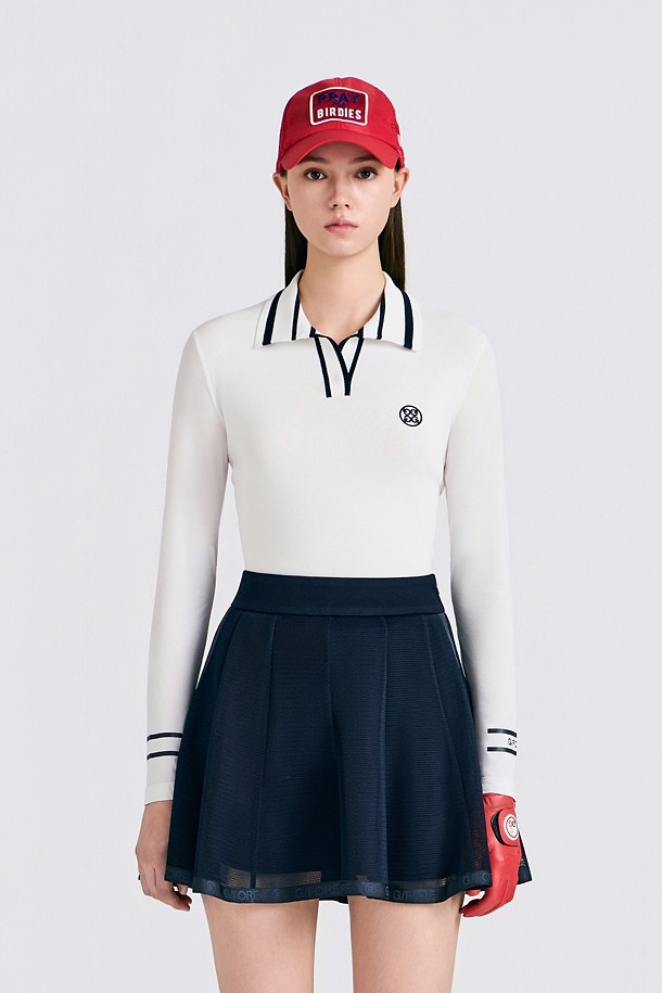지포어-WOMEN APPAREL-COOL SLEEVE SWEATER POLO(WOMEN)
