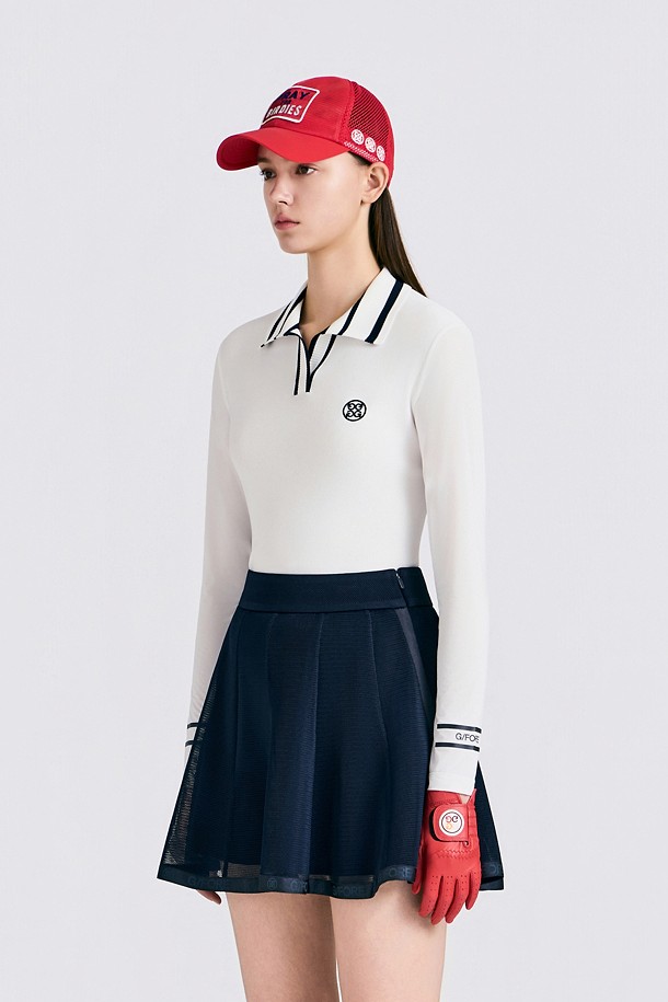 지포어-WOMEN APPAREL-COOL SLEEVE SWEATER POLO(WOMEN)