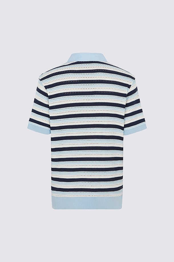지포어-MEN APPAREL-CROCHET STRIPED POLO(MEN)
