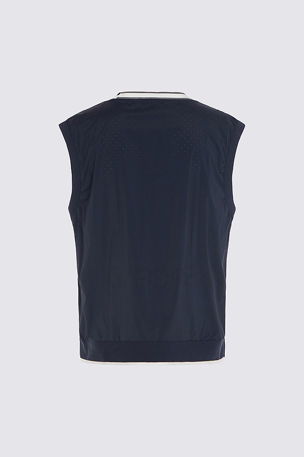 지포어-MEN APPAREL-WOVEN V-NECK VEST (MEN)					 					 					