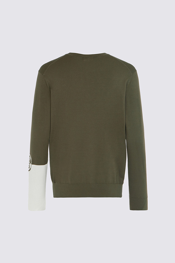 지포어-MEN APPAREL-SLEEVE COLOR POINT ROUND NECK KNIT PULLOVER (MEN)