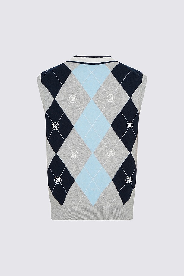 지포어-MEN APPAREL-ARGYLE PATTERN KNIT VEST(MEN)					 					 					
