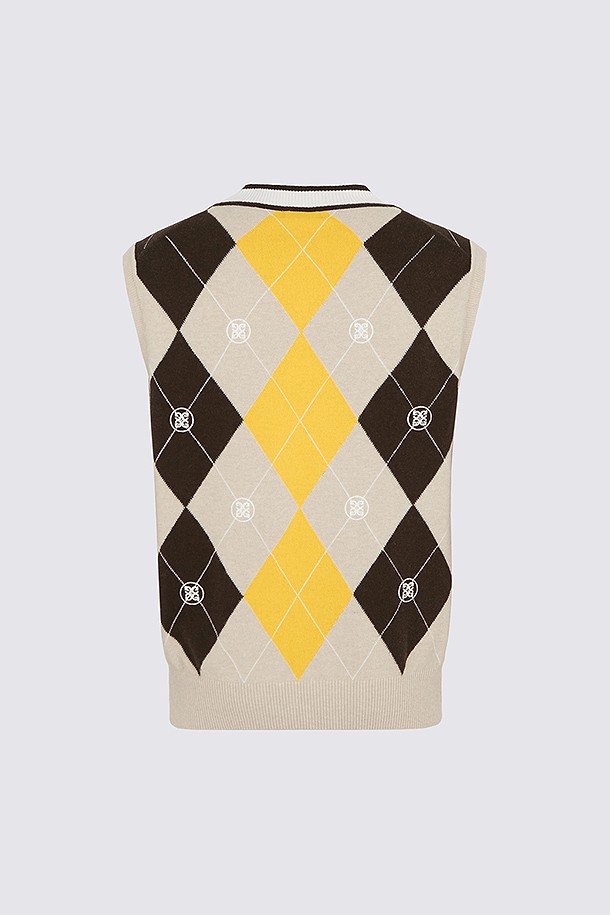 지포어-MEN APPAREL-ARGYLE PATTERN KNIT VEST(MEN)					 					 					