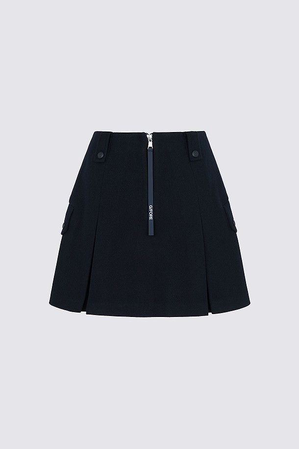 지포어-WOMEN APPAREL-WOOL PLEATED SKORT(WOMEN)