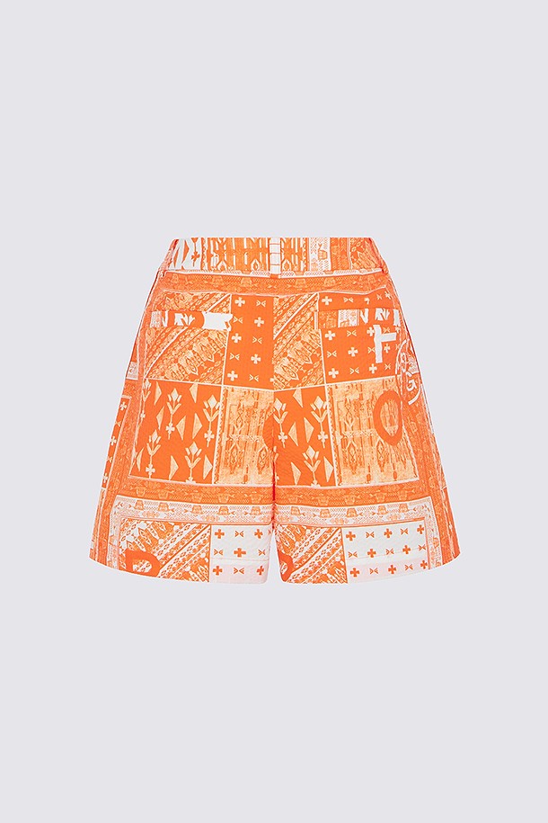 지포어-WOMEN APPAREL-SEERSUCKER PRINTED SHORT(WOMEN)					 					 					
