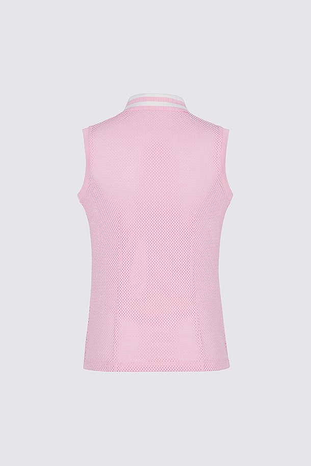 지포어-WOMEN APPAREL-MESH SLEEVELESS SLIM POLO(WOMEN)