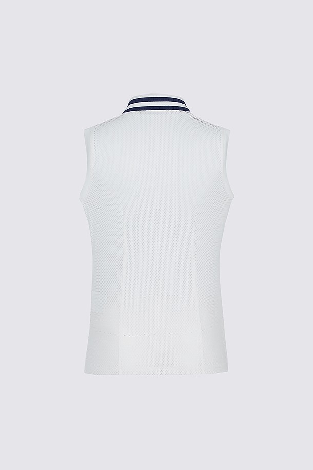 지포어-WOMEN APPAREL-MESH SLEEVELESS SLIM POLO(WOMEN)