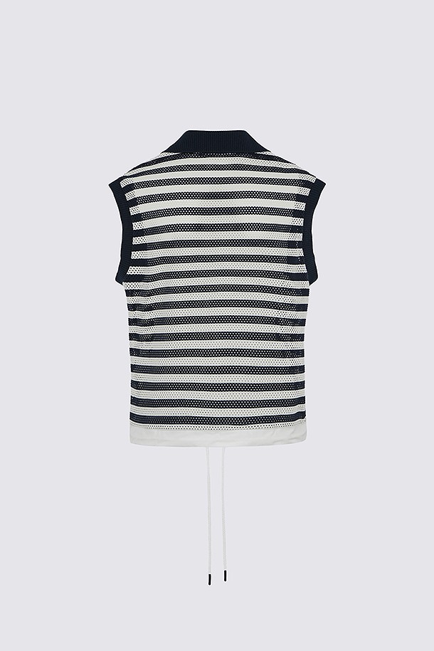 지포어-WOMEN APPAREL-MESH STRIPED SLEEVELESS(WOMEN)					 					 					