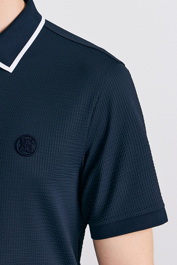 지포어- -JERSEY SEERSUCKER POLO (MEN)					 					 					