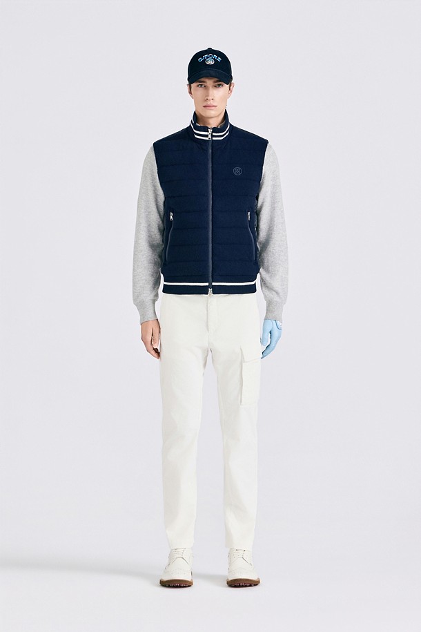 KNIT HYBRID DOWN VEST (MEN)_NAVY-a
