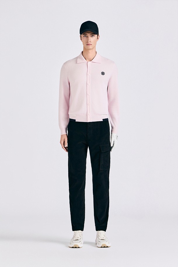 CASHMERE KNIT JACKET(MEN)					 					 					_PINK-a