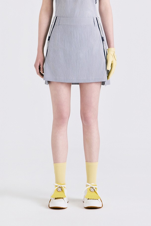 SEERSUCKER SKORT(WOMEN)					 					 					_NAVY-a