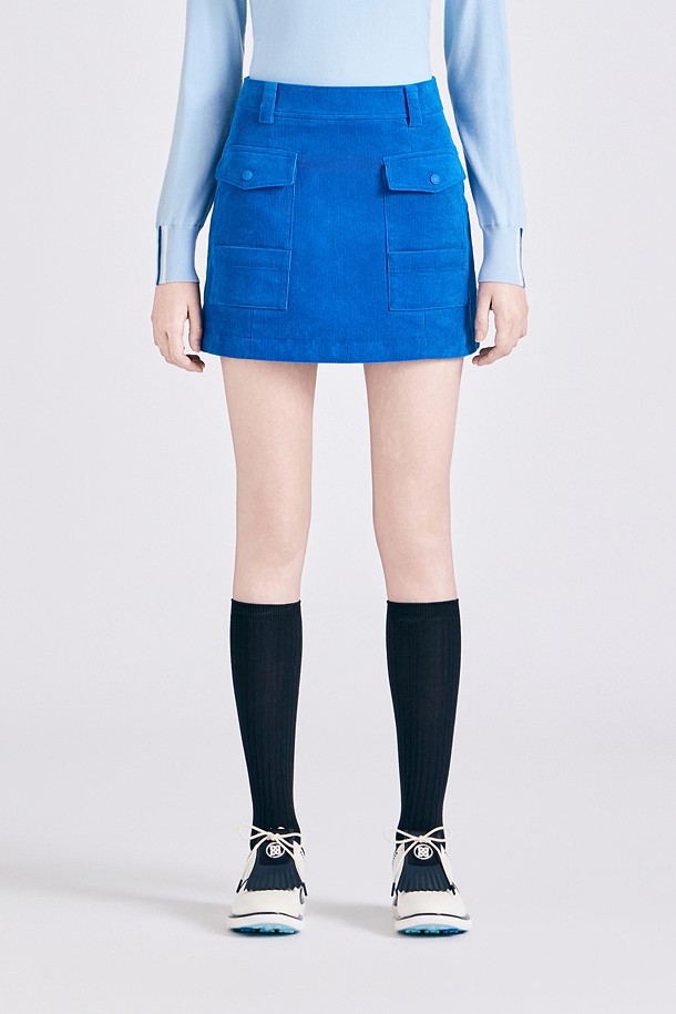 CORDUROY SKORT(WOMEN)					 					 					_BLUE-a