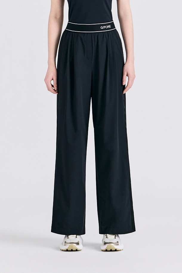 ELASTIC WAIST WIDE LEG PANT(WOMEN)_BLACK-a