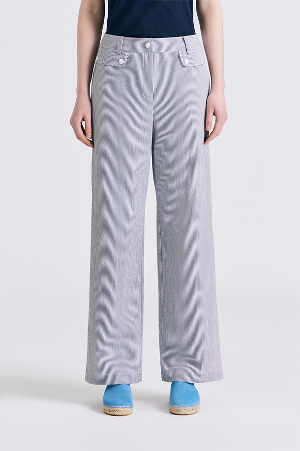 SEERSUCKER WIDE LEG PANT(WOMEN)_NAVY-a