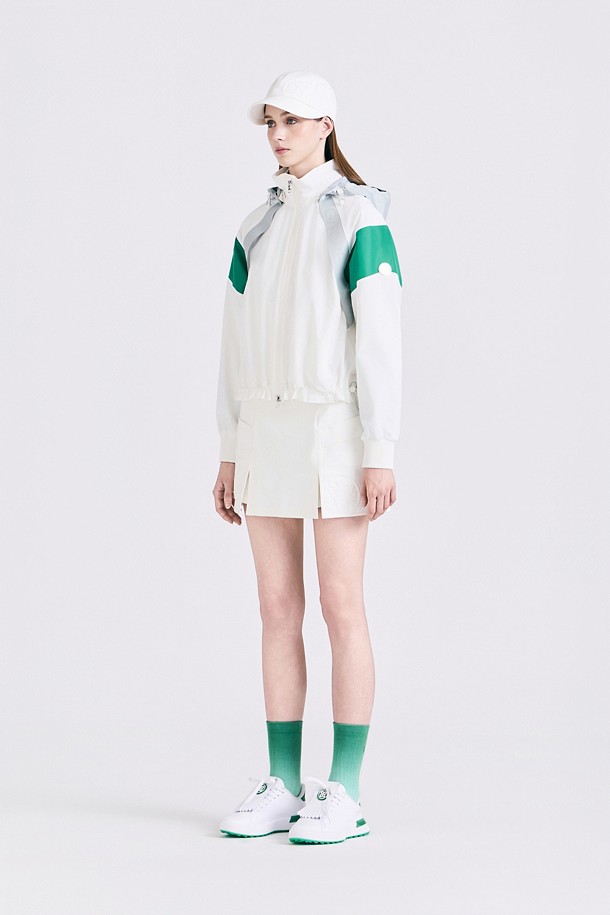 COLOUR BLOCK WINDBREAKER(WOMEN)_IVORY-a