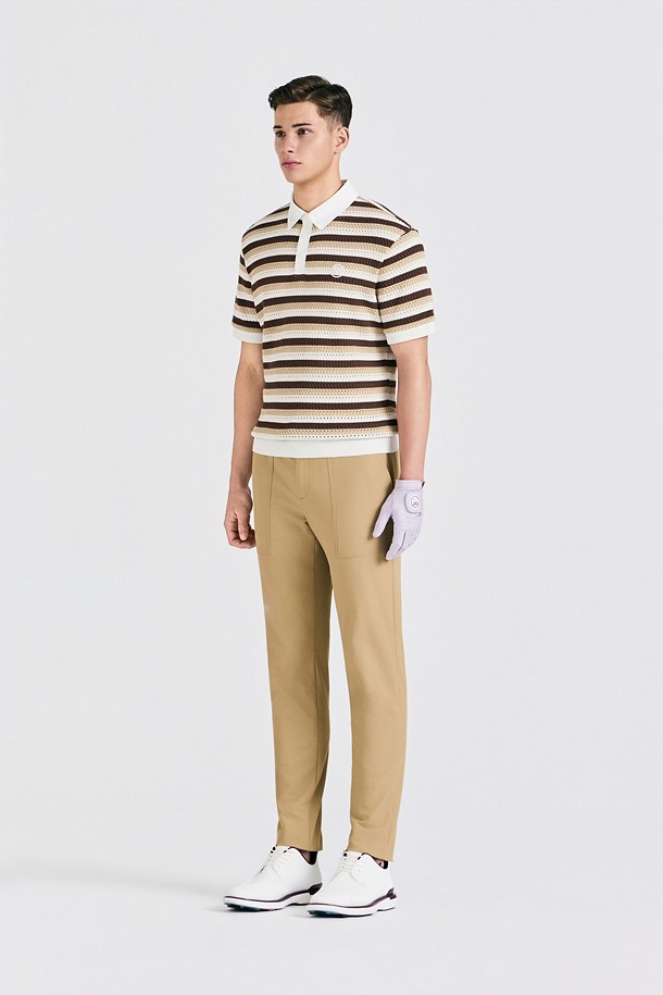 지포어-MEN APPAREL-CROCHET STRIPED POLO(MEN)