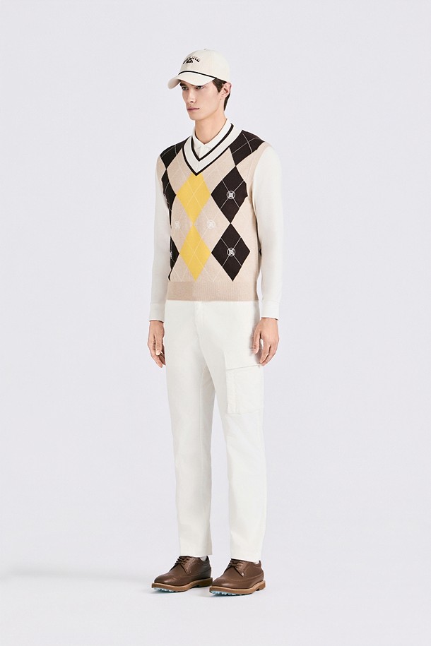 지포어-MEN APPAREL-ARGYLE PATTERN KNIT VEST(MEN)					 					 					