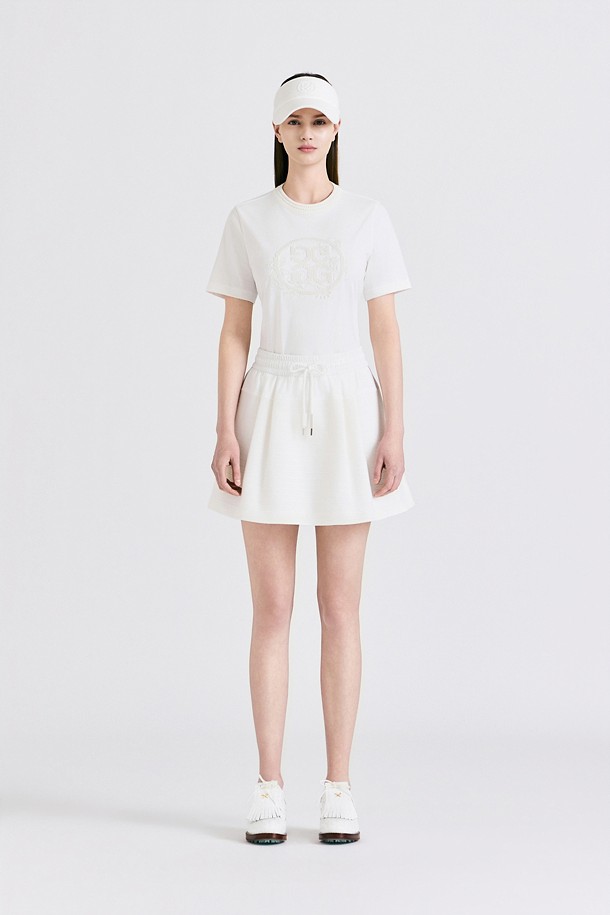 지포어-WOMEN APPAREL-HYBRID FABRIC SKIRT(WOMEN)					 					 					