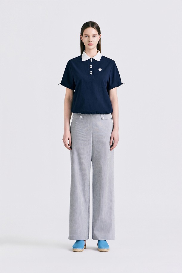 지포어-WOMEN APPAREL-SEERSUCKER WIDE LEG PANT(WOMEN)