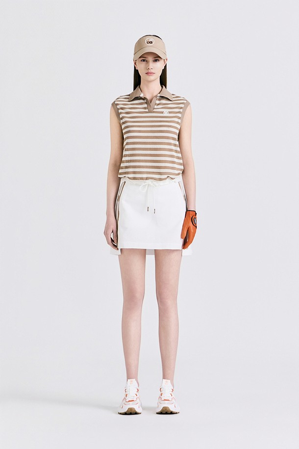 지포어-WOMEN APPAREL-MESH STRIPED SLEEVELESS(WOMEN)					 					 					
