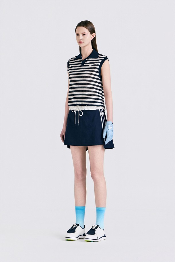 지포어-WOMEN APPAREL-MESH STRIPED SLEEVELESS(WOMEN)					 					 					