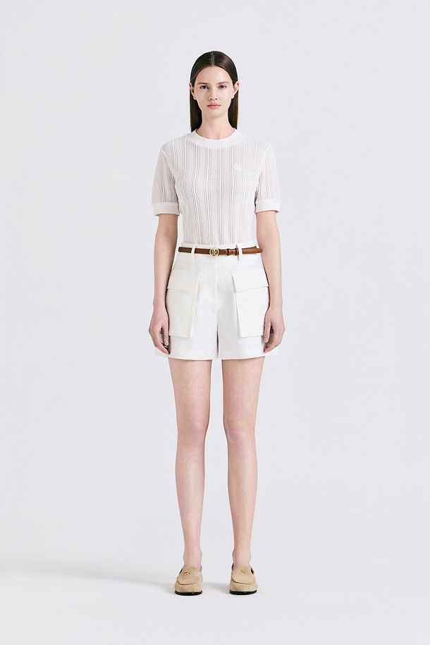 지포어-WOMEN APPAREL-LACE ROUND T-SHIRT(WOMEN)					 					 					