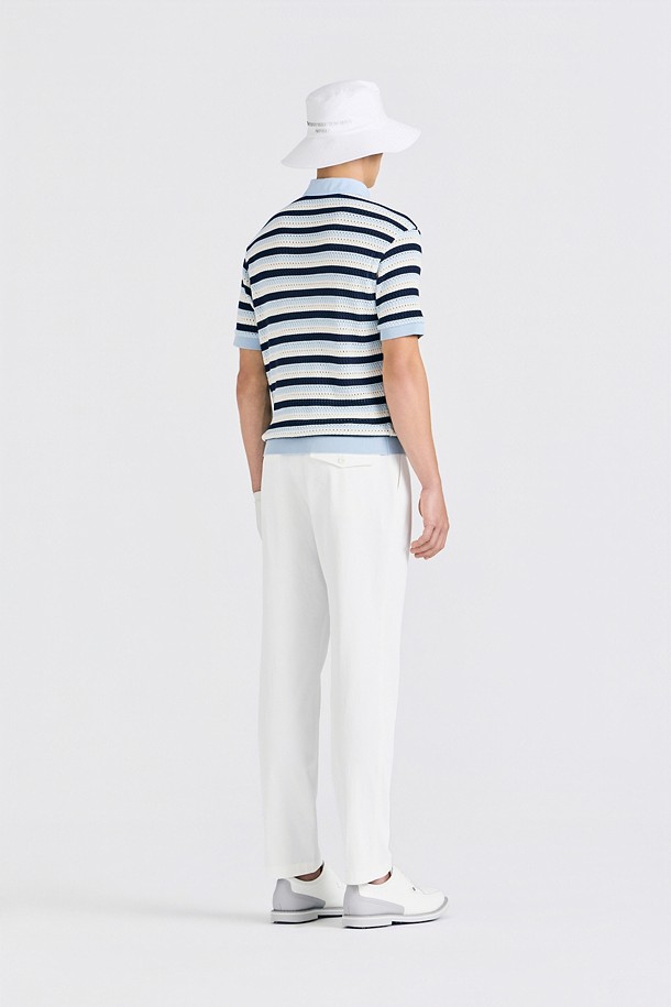 지포어-MEN APPAREL-CROCHET STRIPED POLO(MEN)