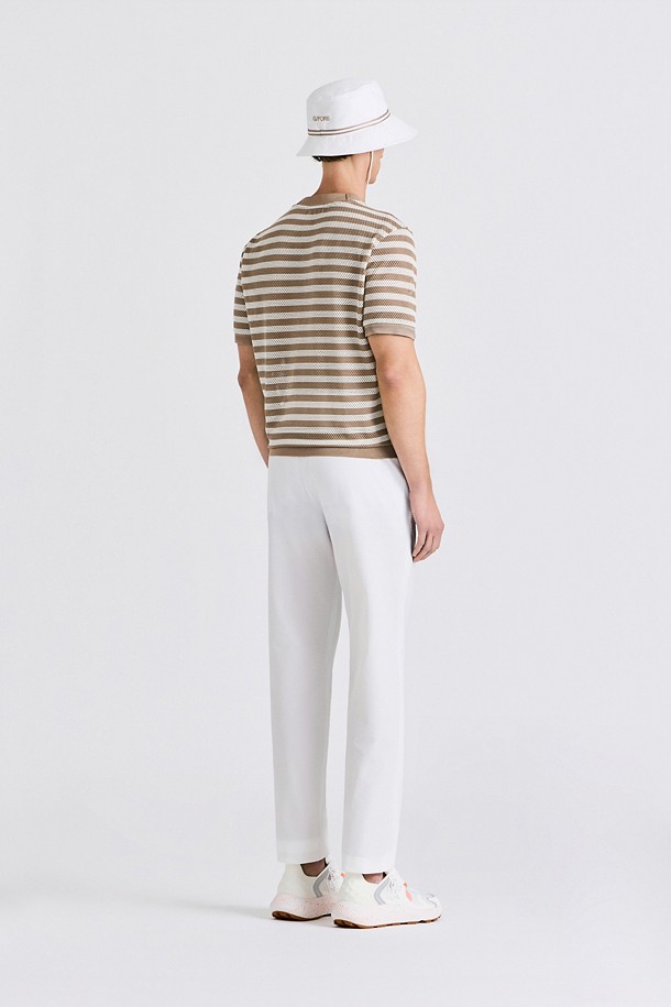 지포어-MEN APPAREL-MESH STRIPED T-SHIRT(MEN)					 					 					