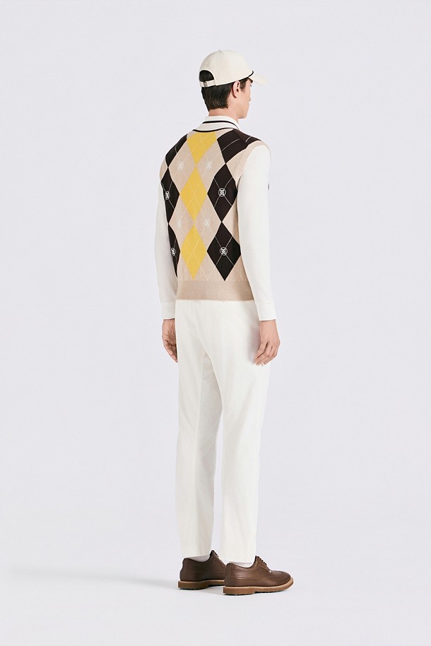 지포어-MEN APPAREL-ARGYLE PATTERN KNIT VEST(MEN)					 					 					