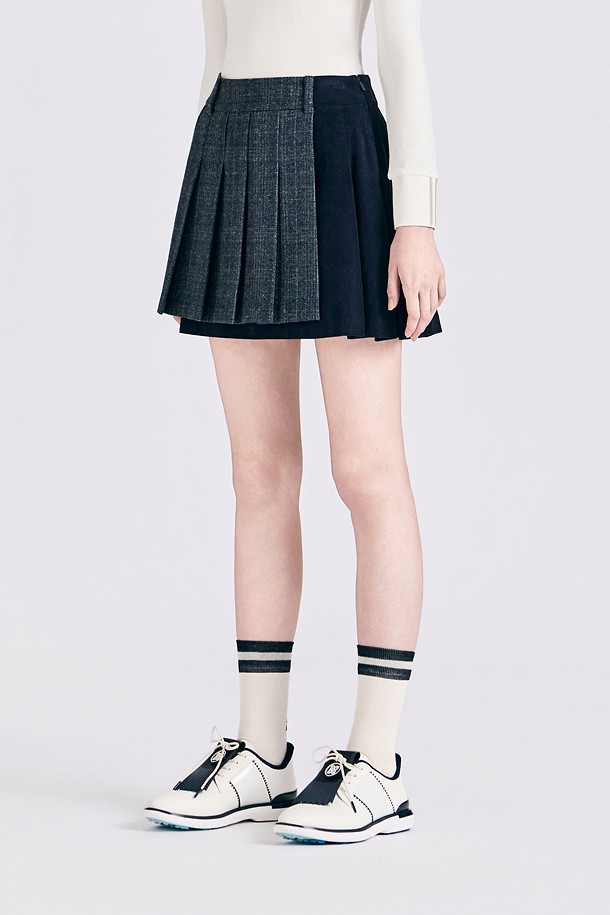 지포어-WOMEN APPAREL-PLAID PLEATED SKORT(WOMEN)					 					 					