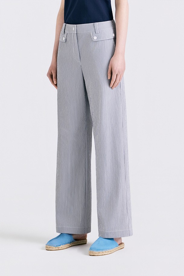 지포어-WOMEN APPAREL-SEERSUCKER WIDE LEG PANT(WOMEN)