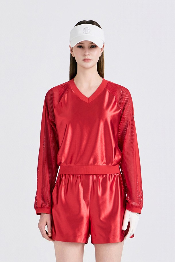 지포어-WOMEN APPAREL-MESH LAYERED T-SHIRT(WOMEN)