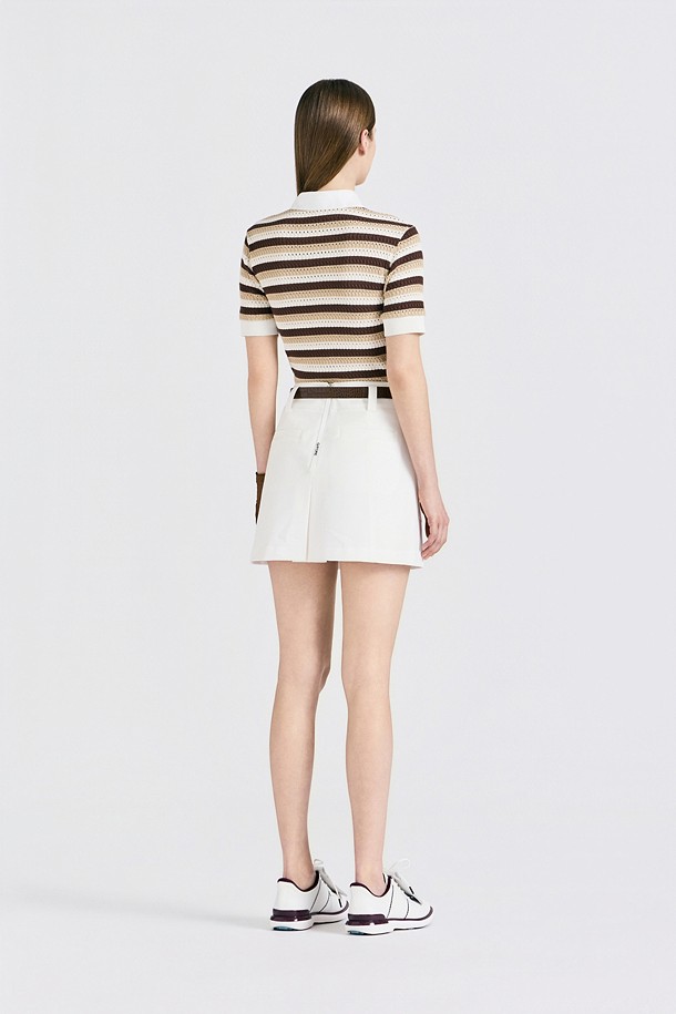 지포어-WOMEN APPAREL-CROCHET STRIPED POLO(WOMEN)