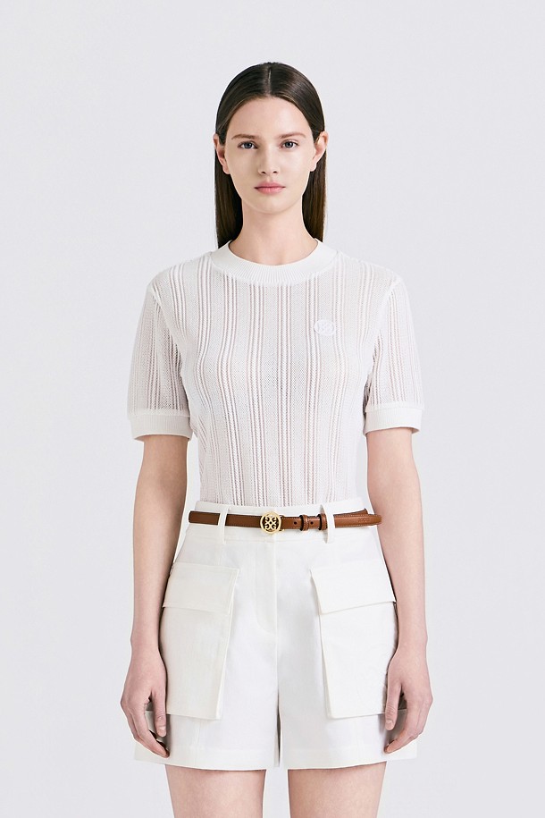 지포어-WOMEN APPAREL-LACE ROUND T-SHIRT(WOMEN)					 					 					