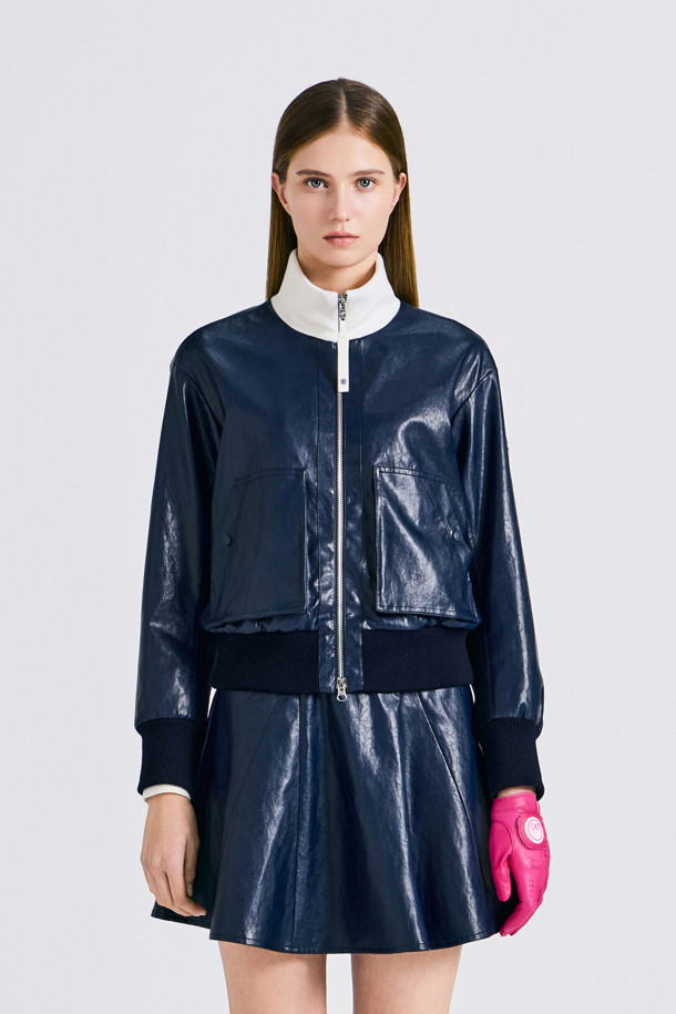 지포어-WOMEN APPAREL-FAUX LEATHER HYBRID JACKET(WOMEN)