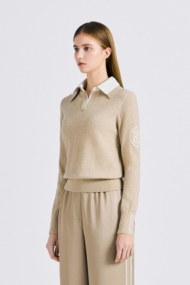 지포어-WOMEN APPAREL-HYBRID POLO SWEATER (WOMEN)