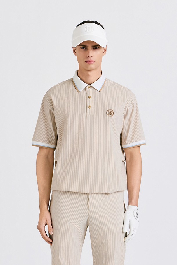 지포어-MEN APPAREL-WOVEN SEERSUCKER POLO(MEN)					 					 					