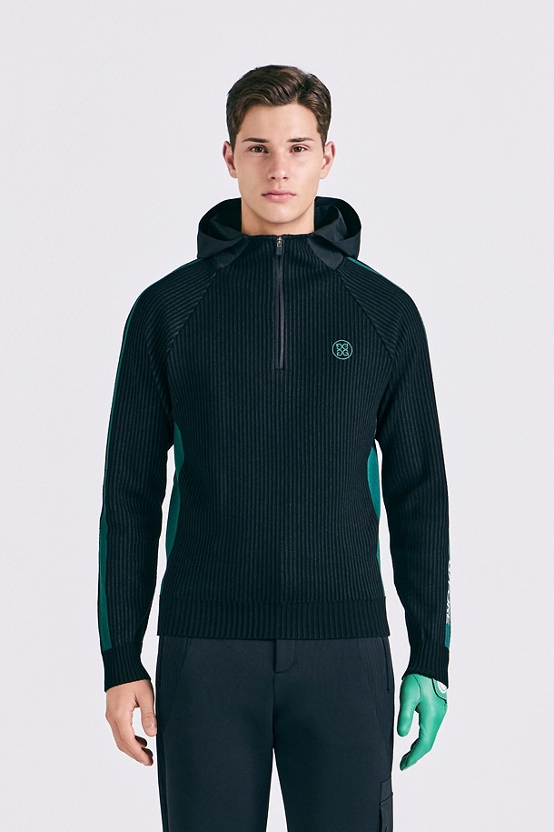 지포어-MEN APPAREL-QUARTER ZIP HOODIE SWEATER(MEN)				 					 					