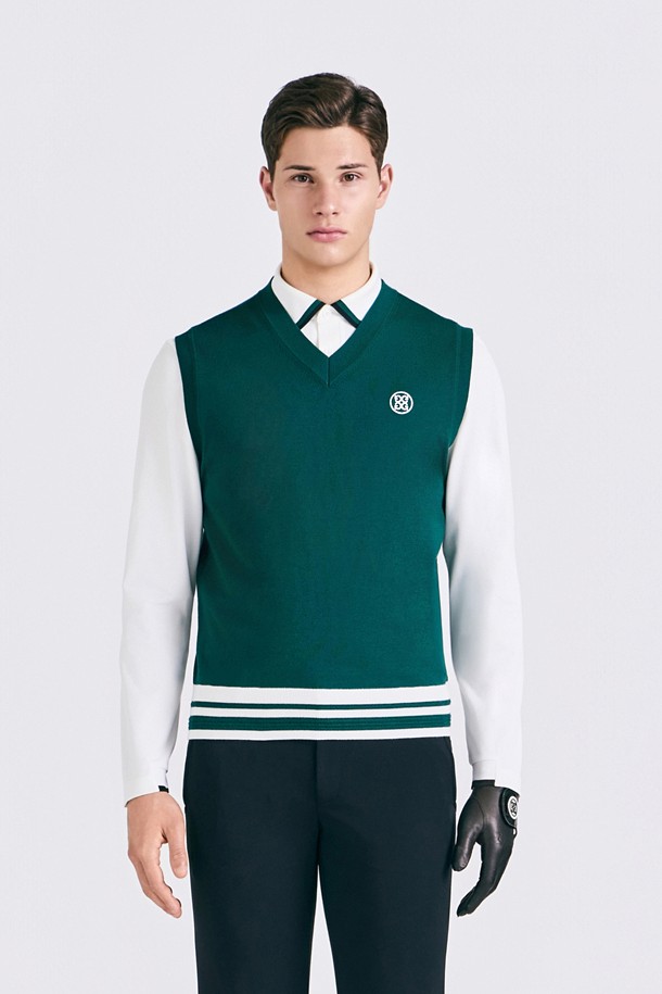 지포어-MEN APPAREL-KNIT V-NECK VEST(MEN)					 					 					