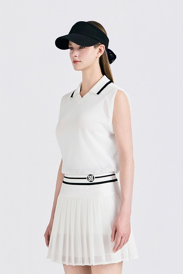 지포어-WOMEN APPAREL-MESH SLEEVELESS POLO(WOMEN)