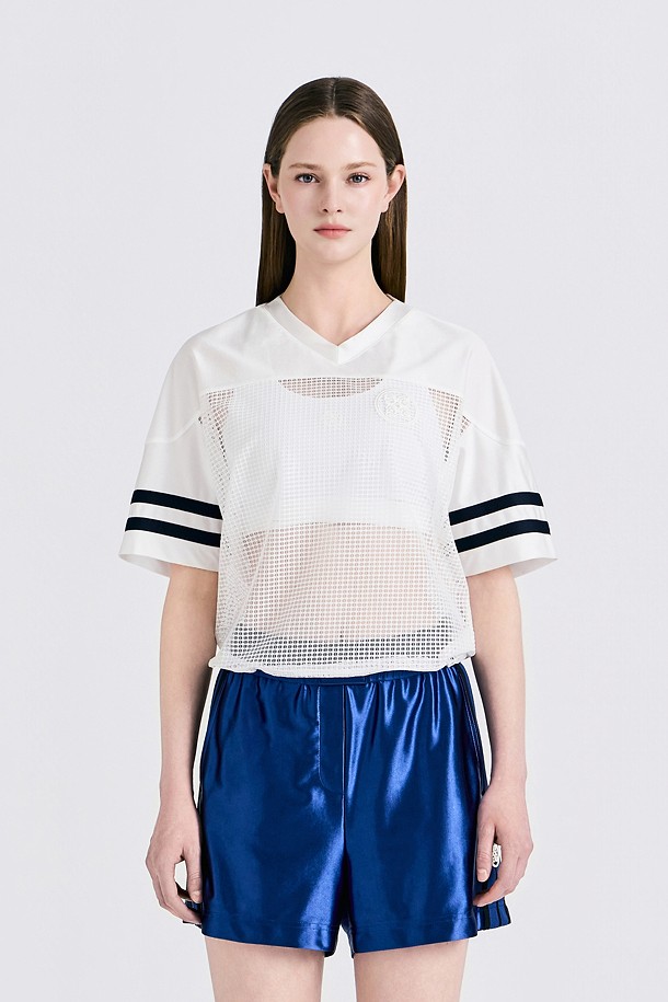 지포어-WOMEN APPAREL-OVERFIT MESH T-SHIRT(WOMEN)