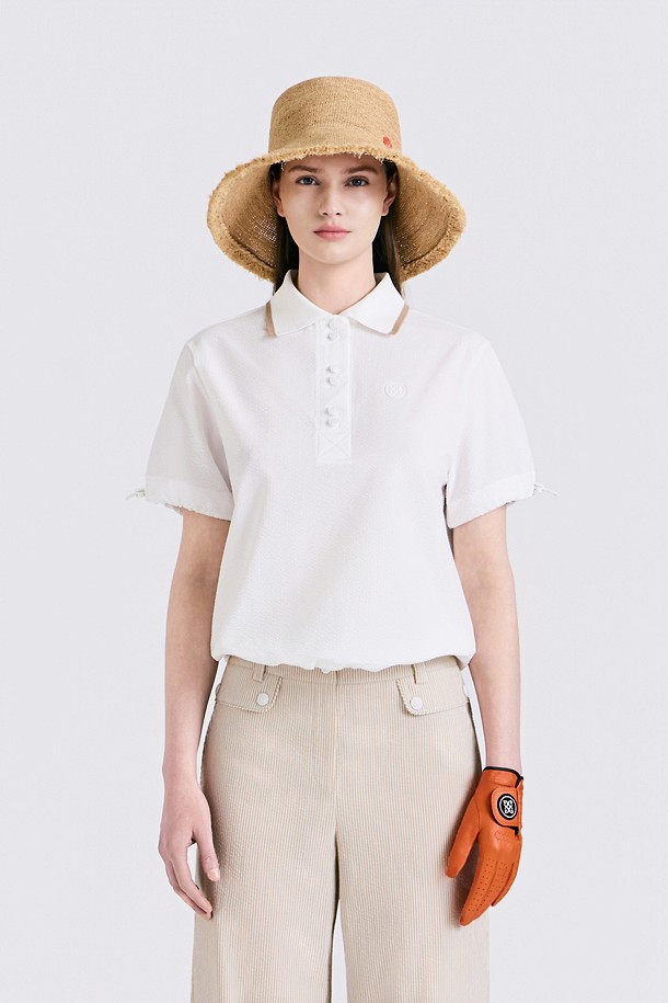 지포어-WOMEN APPAREL-SEERSUCKER POLO(WOMEN)