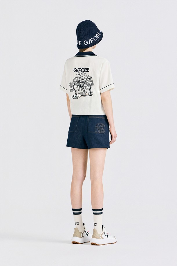 지포어-WOMEN APPAREL-GRAPHIC WOVEN SHIRT(WOMEN)