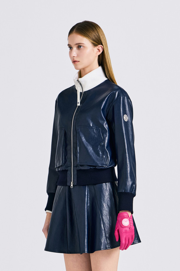 지포어-WOMEN APPAREL-FAUX LEATHER HYBRID JACKET(WOMEN)