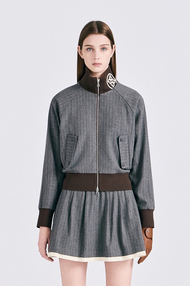 지포어-WOMEN APPAREL-STRIPED BOMBER JACKET (WOMEN)