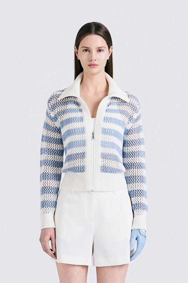 지포어-WOMEN APPAREL-MESH FULL-ZIP SWEATER(WOMEN)