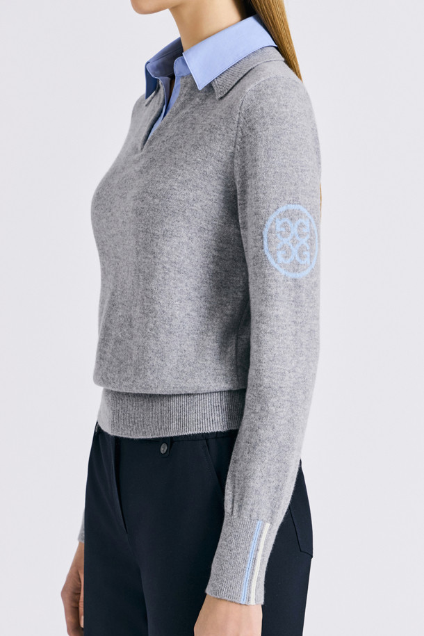 지포어-WOMEN APPAREL-HYBRID POLO SWEATER (WOMEN)
