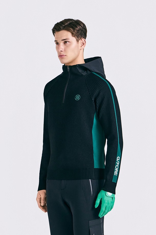 지포어-MEN APPAREL-QUARTER ZIP HOODIE SWEATER(MEN)				 					 					