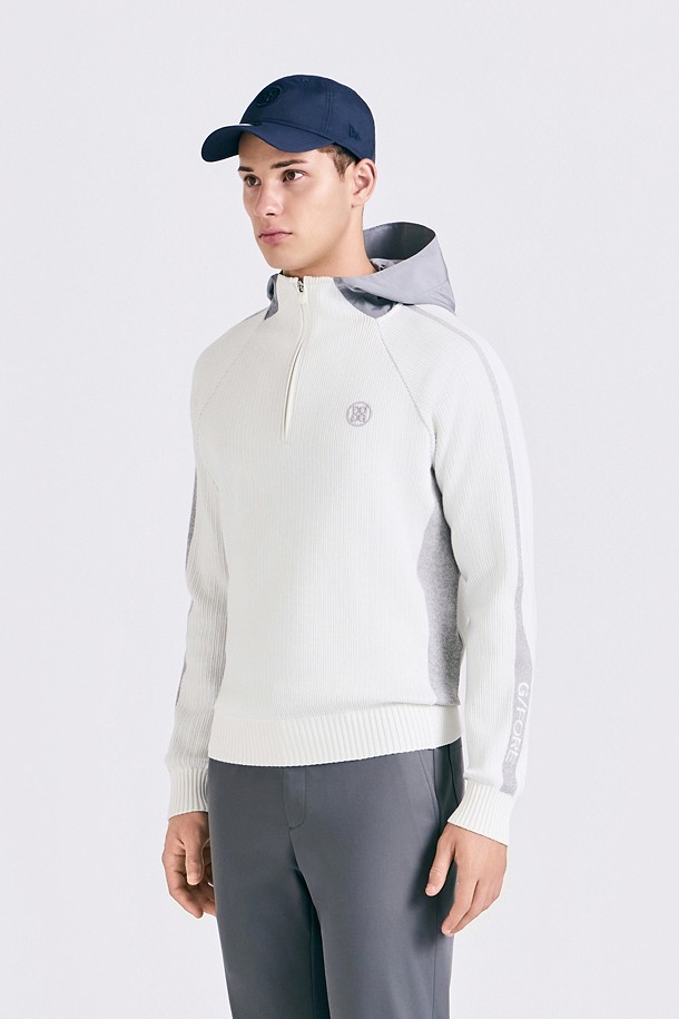지포어-MEN APPAREL-QUARTER ZIP HOODIE SWEATER(MEN)				 					 					